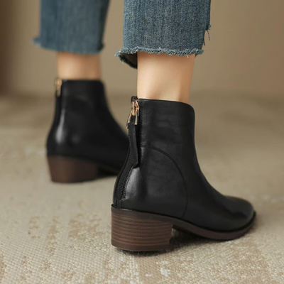 Zabrina - Leather Pointed Toe Ankle Boots