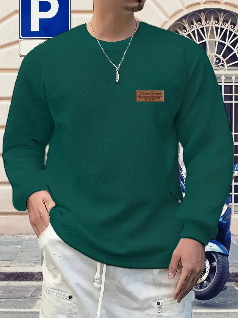 Malinga - Casual Geometric Pattern Sweatshirt With Long Sleeve