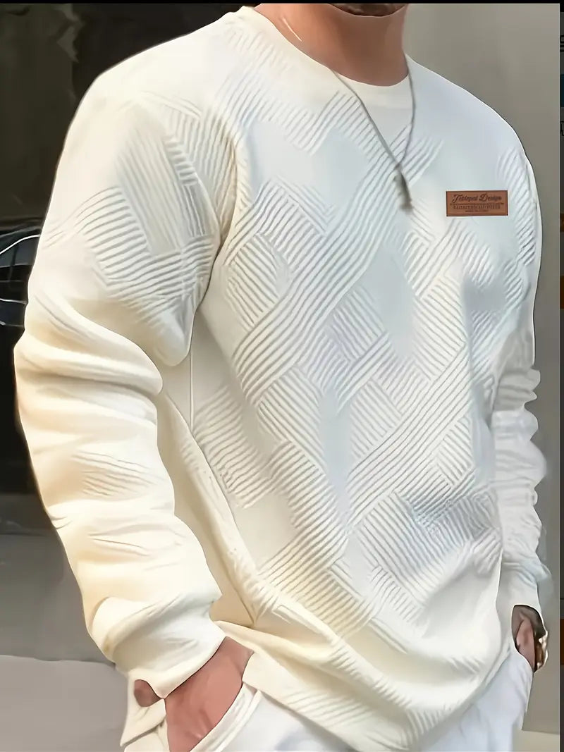 Malinga - Casual Geometric Pattern Sweatshirt With Long Sleeve