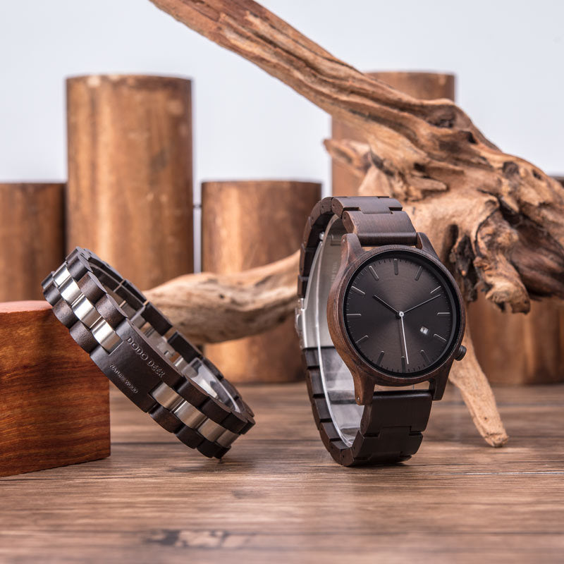 Elias Walnut Wood Quartz Watch