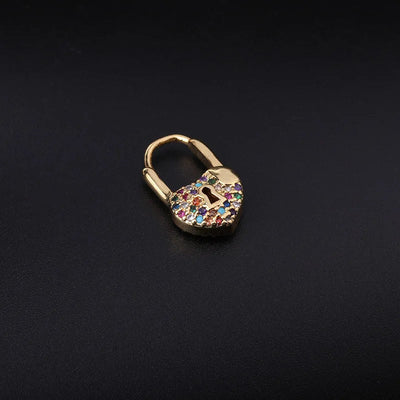 LuxeHeart - Heart Lock Hoop Earrings