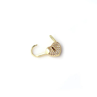 LuxeHeart - Heart Lock Hoop Earrings