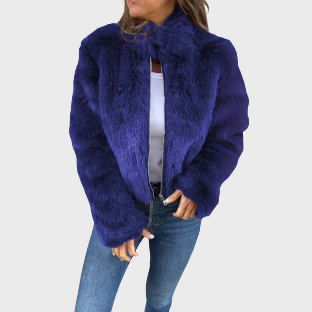 Jintana - Faux Fur Zip Up Jacket