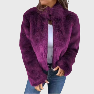 Jintana - Faux Fur Zip Up Jacket