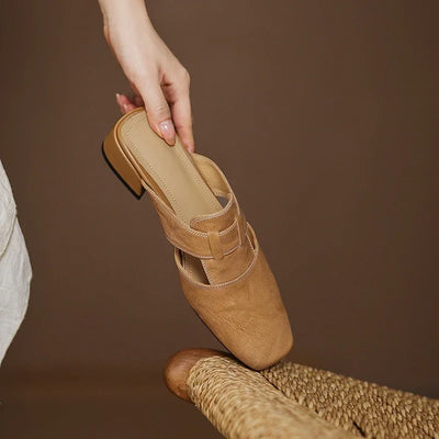 Aya Genuine Leather Mules