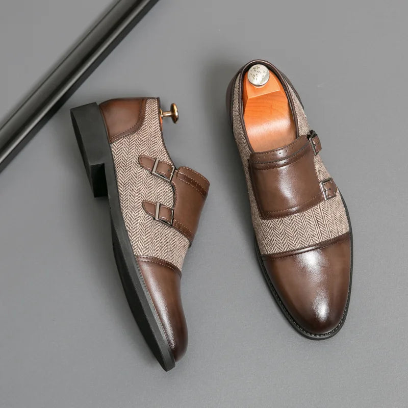 Winston Double Buckle Leather Shoes