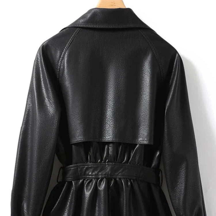 Delaney Leather Trench Coat