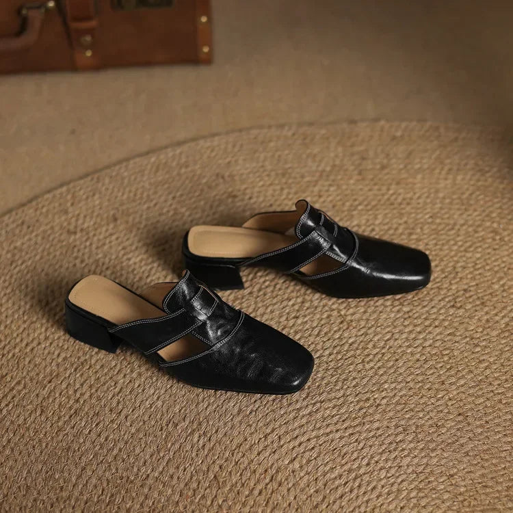 Aya Genuine Leather Mules