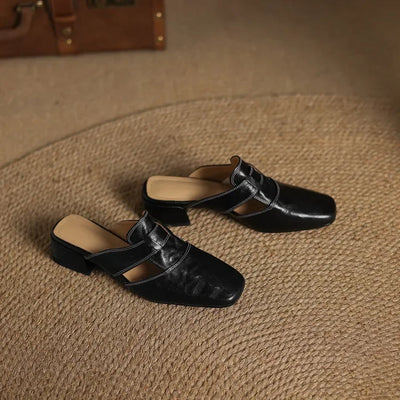 Aya Genuine Leather Mules