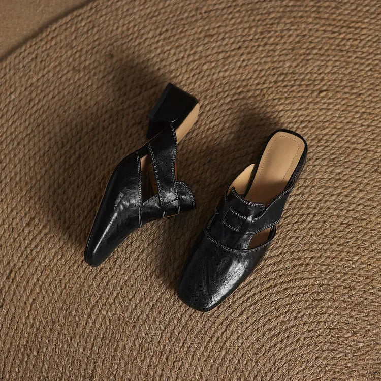 Aya Genuine Leather Mules