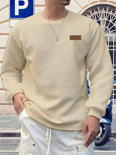 Malinga - Casual Geometric Pattern Sweatshirt With Long Sleeve