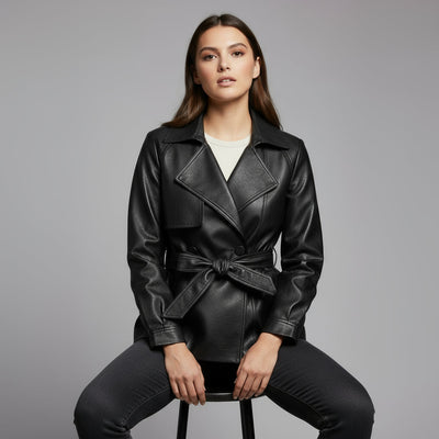 Delaney Leather Trench Coat