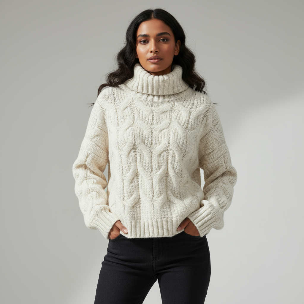 Stella Cable Knit Turtleneck
