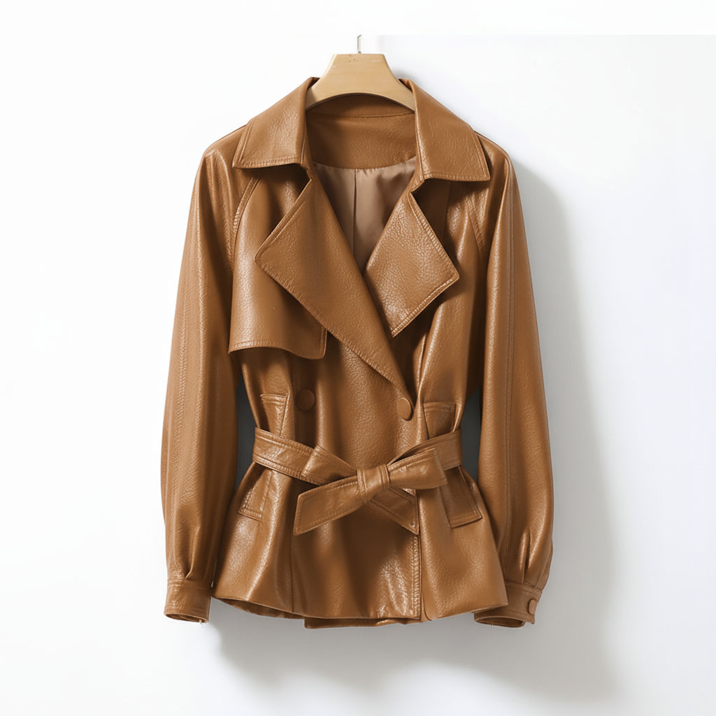 Delaney Leather Trench Coat