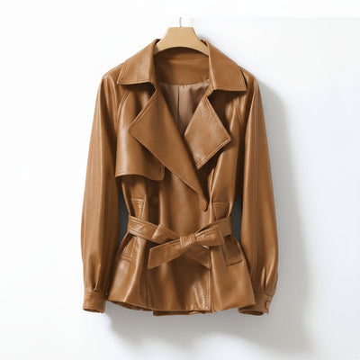 Delaney Leather Trench Coat