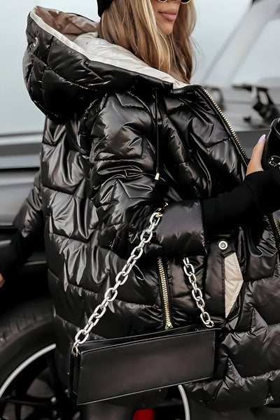 Mageina - Elegant Winter Coat With Hood And Padding